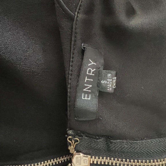 Black Spaghetti Strap Party Dress with Mesh Cutout - Picture 3 of 3